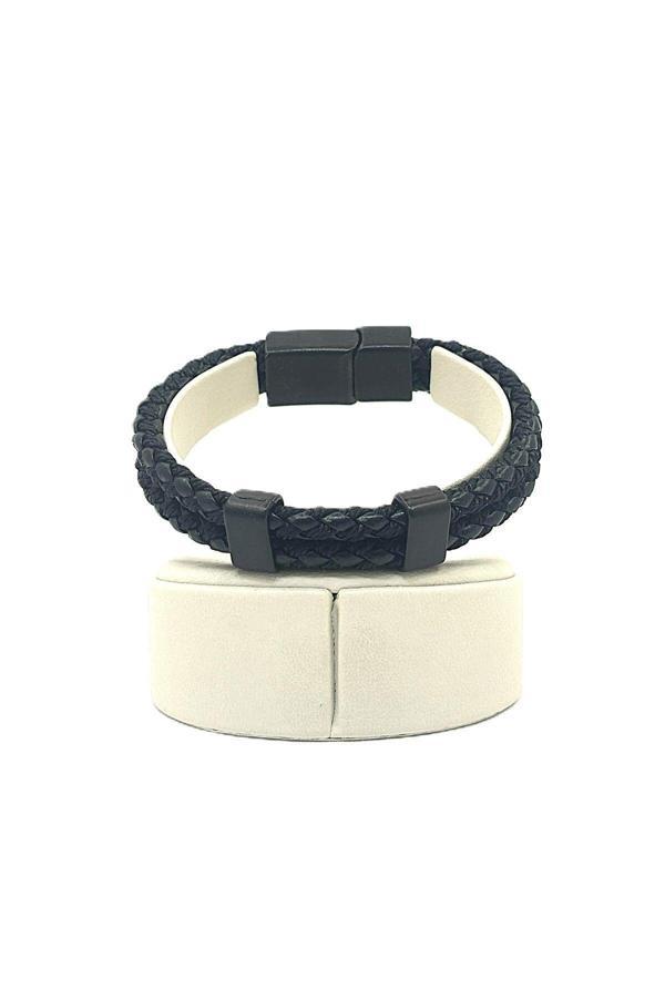 UNİSEX MIKNATIS KİLİTLİ DERİ BİLEKLİK - Image 1