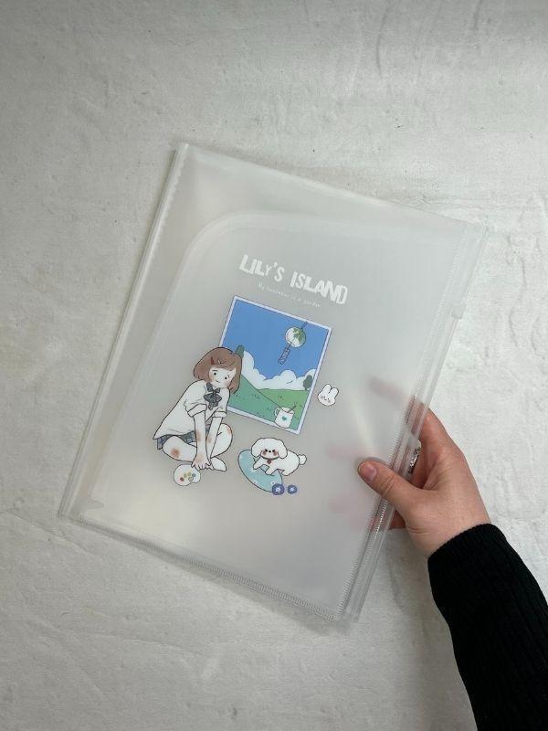 Lily’s Island Sevimli Köpekçik 6 Bölmeli Bir Fermuarlı A4 Dosyalı Çok Fonksiyonlu Dosya Kiti/Belge Dosyası/Düzenleyici - Image 1