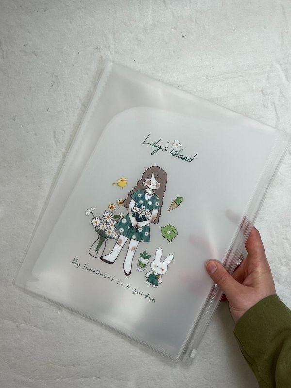 Lily’s Island Sevimli Tavşancık 6 Bölmeli Bir Fermuarlı A4 Dosyalı Çok Fonksiyonlu Dosya Kiti/Belge Dosyası/Düzenleyici - Image 1