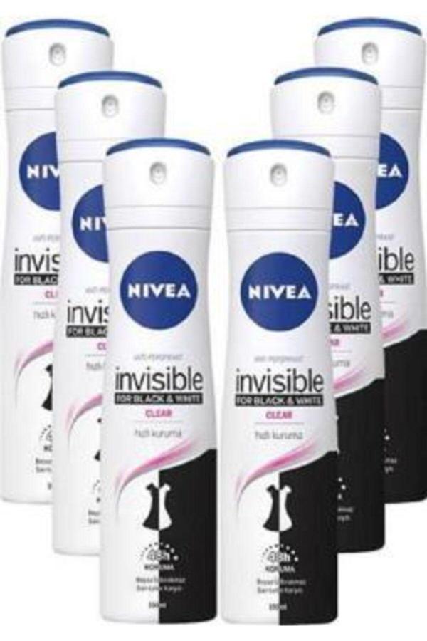 Invisible Black & White Clear 150 Ml 6 Adet - Image 1