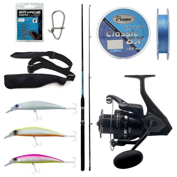 Yek Outdoor Spin Olta Seti Okuma G-Power Spin 240cm 15-40 gr Spin Kamışı&Okuma Wave Power WP-3000A1 Olta Makinesi - Image 1