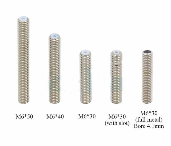 3D Yazıcı Paslanmaz Çelik Boğaz Teflon Tüplü M6x30Mm 1 Adet  (rf125) - Image 1