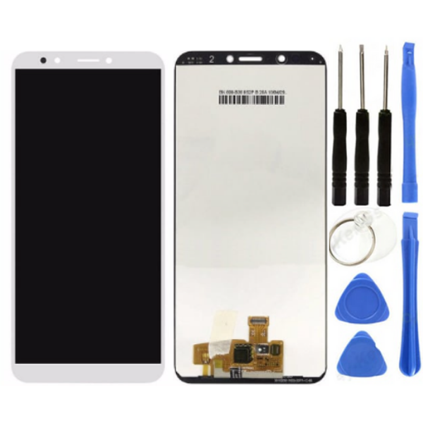 TE Huawei Y7 2018 Uyumlu HK Lcd Ekran Dokunmatik Beyaz + Tamir Seti - Image 1