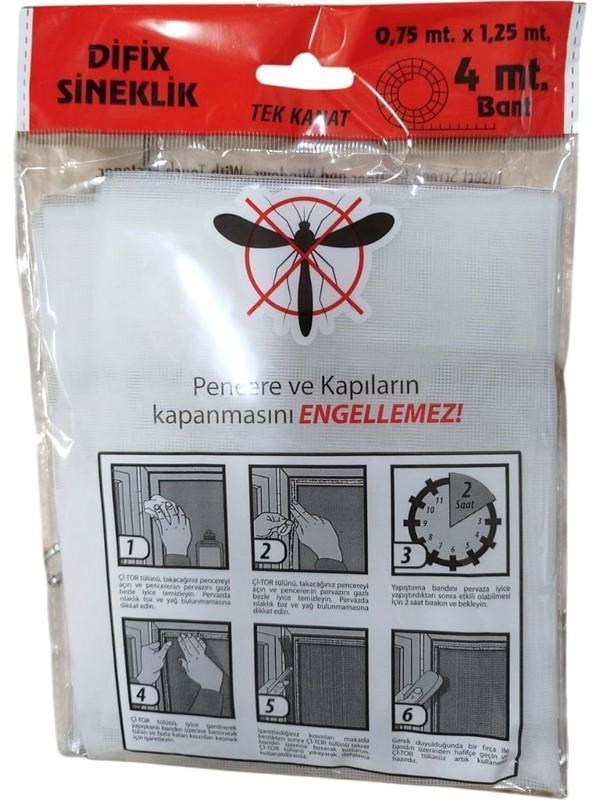 Difix 75X125CM  Pratik Hazır Sineklik  - Yapıştırma (Cırt ) Bantlı Tek Kanat - Image 1