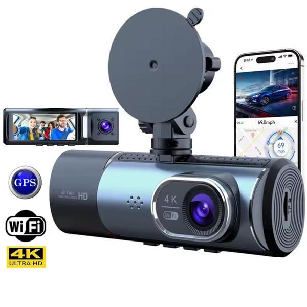 Ayt Powermaster PM-27086 3.16 İnç Tfr Ekran GPS'li 3 Kameralı 4K Görüntülü Oto Araç Kamerası Yol Kayıt Kamerası - Image 1