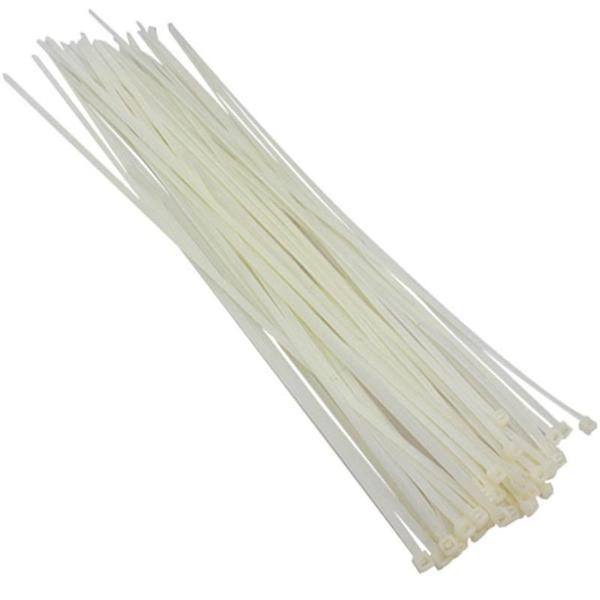 Ayt 37 Cm 3.6 Mm Beyaz Kablo Bağı Klemens 100 Adet Beyaz Klips Kablo Tutacağı - Image 1