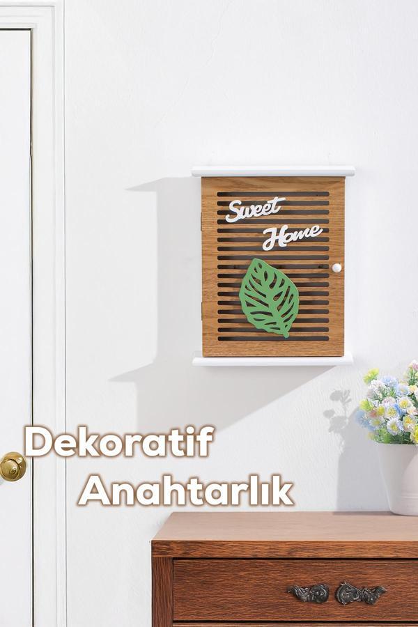 Porsima 2069 Duvara Montajlı Dekoratif Anahtarlık Dolabı - Duvar Askılı Anahtar Saklama Kabini 21X25,5cm - Image 1