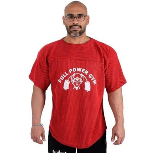 Full Power Gym Ragtop Tişört Kırmızı Siyah Çizgili - Image 1