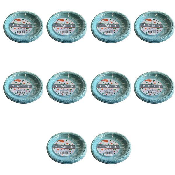 Roll-Up Kullan At Renkli Turkuaz Parti Davet Plastik Tabak - 22 Cm. - 25 Adetlik 10 Paket - Image 1