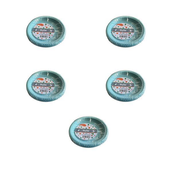 Roll-Up Kullan At Renkli Turkuaz Parti Davet Plastik Tabak - 22 Cm. - 25 Adetlik 5 Paket - Image 1