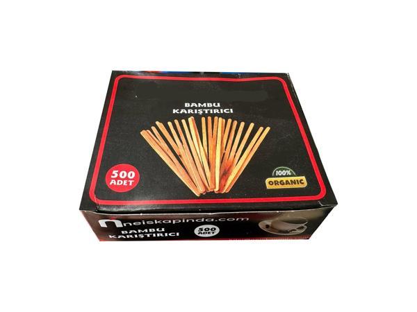 Tahta Ahşap Bambu Çay Kahve Karıştırıcı Çubuk Kaşık - 11 Cm. - 500 Adetlik 1 Paket - Image 1