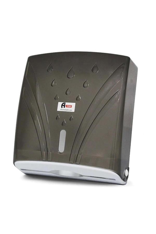 A Form ZHA-2 Z Katlama Attan Çekme Kağıt Havlu Dispenseri Havluluk - Şeffaf Füme - 23 Cm. - 1 Adet - Image 1