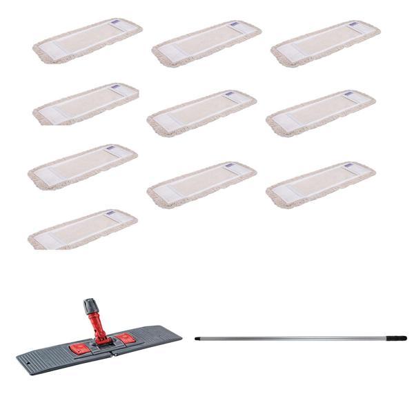 Tablet Palet Nemli Yedek Mop Takımı Seti - 10 Ad 60 Cm. Nemli Mop + Katlanır Aparat + Metal Sap - Image 1