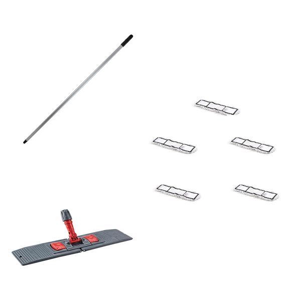 Tablet Palet Nemli Yedek Mop Takımı Seti - 5 Ad 60 Cm. Nemli Mop + Katlanır Aparat + Metal Sap - Image 1