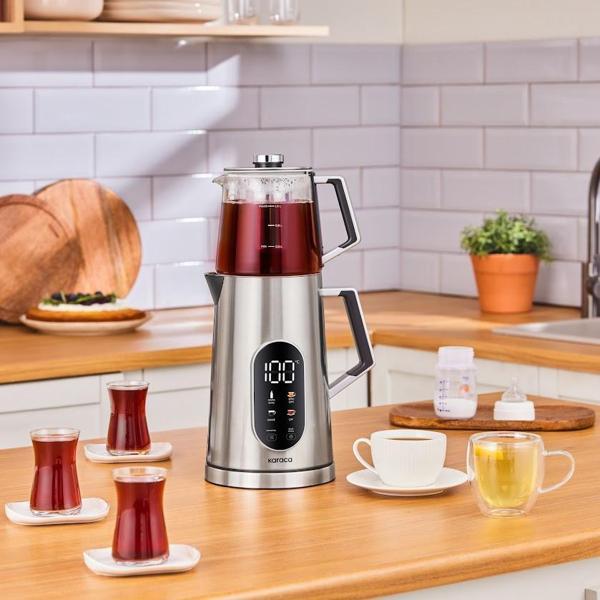 Karaca Cool Touch 1503 Dijital Çift Cidarlı Çay Makinesi Inox - Image 1