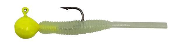 Kendo Hook Worm Jighead+Lrf Silikonu 2gr+4.5cm 5 Adet Head Yellow+Green Glow - Image 1