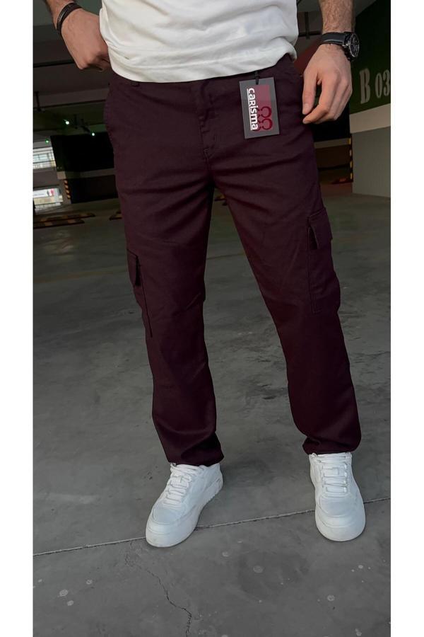 Viking'S Line Kargo Baggy Bordo Renk Viscon Kumaş Likralı - Image 1