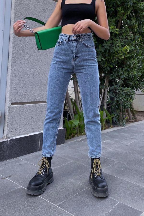 Viking's Line Mavi Kar Yıkama Yüksek Bel Likralı Esnek Kot Pantolon - Image 1