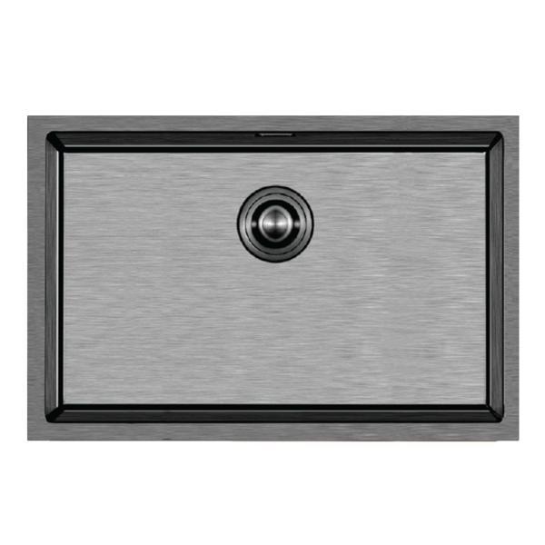 Crauf Stella 4454 PVD Füme Siyah 50x40 El Yapımı Paslanmaz Çelik Mutfak Eviyesi - Image 1