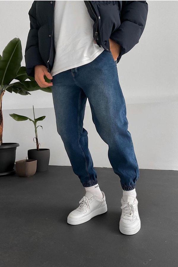 No61 Man Jogger Paça Lastikli Bol Kalıp Kot Pantolon - Image 1
