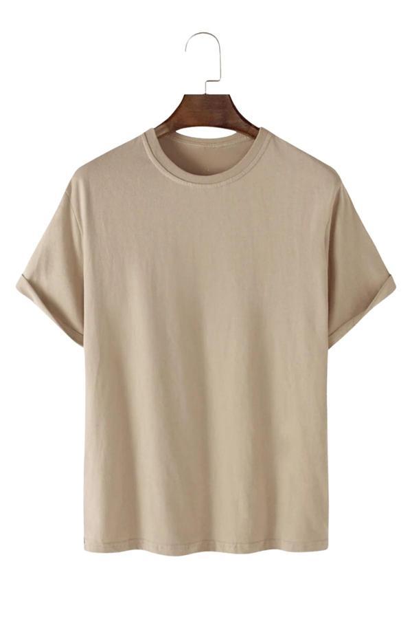 Ghassy Co. Unisex Normal Kesim Pamuklu Yumuşak Dokulu Bisiklet Yaka Basic Tişört - Image 1
