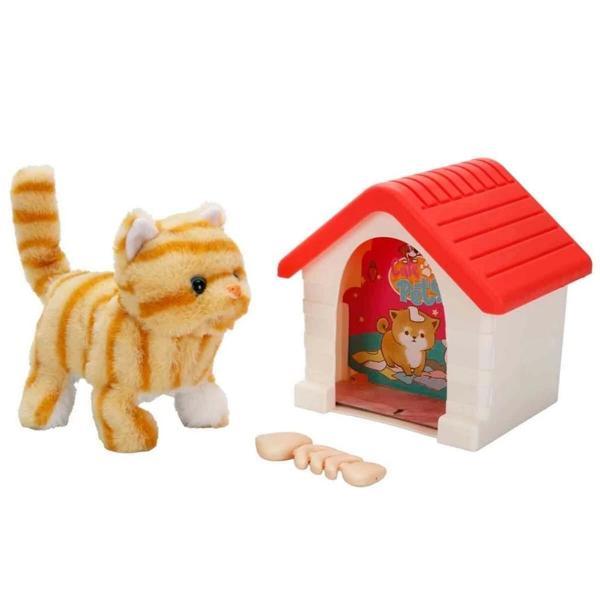Nessiworld Sesli ve Hareketli Kulübeli Sevimli Peluş Kedi - Image 1