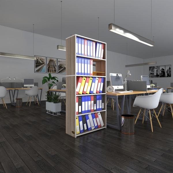 Kenzlife klasörlük raflı rona crd 175*80*30 kitaplık ofis arkalıksız - Image 1