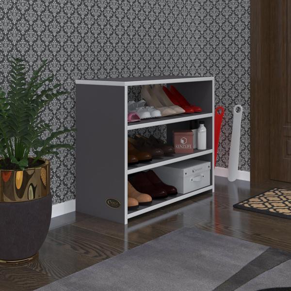 Kenzlife ayakkabılık goya gri 060*70*30 arkalıksız ayakkabı ofis dolabı - Image 1