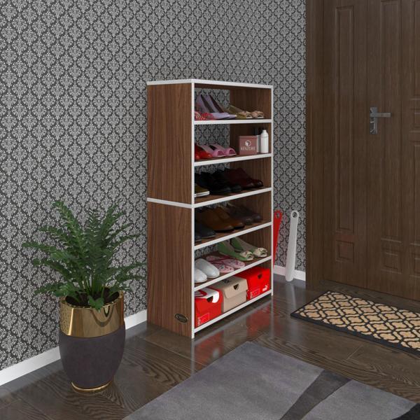 Kenzlife ayakkabılık goya cvz 120*70*30 arkalıksız ayakkabı ofis dolabı iki bölme - Image 1