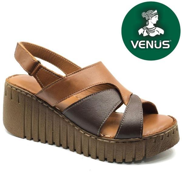 Venüs Morgen Hakiki Deri Comfort Ortopedik Kadın Sandalet - Image 1