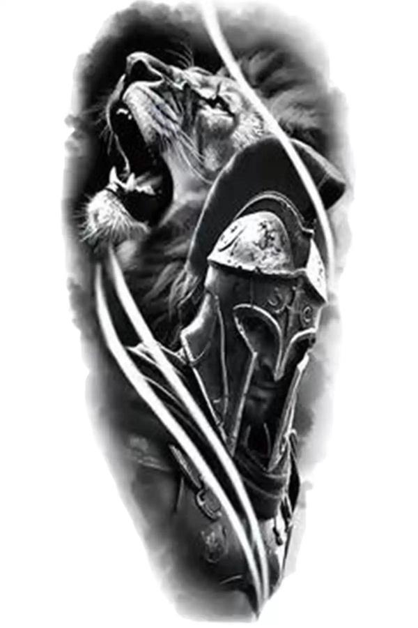 Caş Dekorasyon Aslan Figürlü Geçici Dövme Tattoo - Image 1
