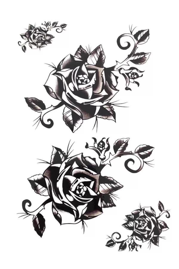 Caş Dekorasyon Gül Figürlü Geçici Dövme Tattoo - Image 1