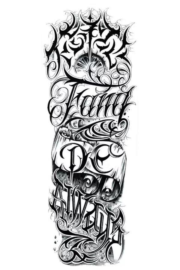 Caş Dekorasyon Geçici Yazı Detaylı Dövme Tattoo - Image 1