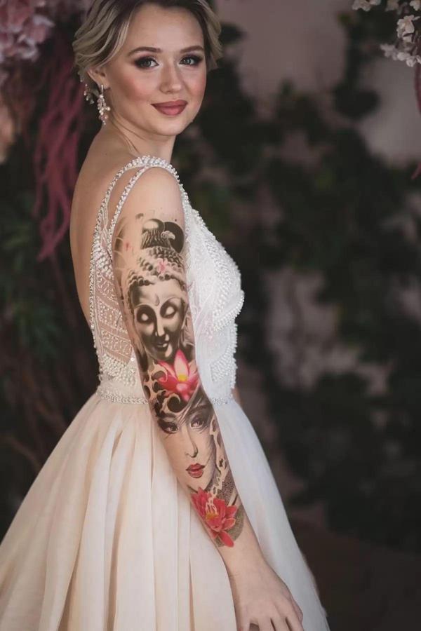 Caş Dekorasyon Geçici Nirvana ve Kadın Modelli Dövme Tattoo - Image 1
