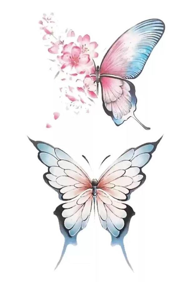 Caş Dekorasyon Kelebek Figürlü Geçici Mini Dövme Tattoo - Image 1