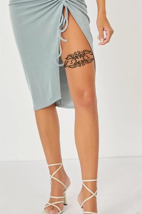 Caş Dekorasyon Geçici Bel ve Bacak Dövme Tattoo - Image 1