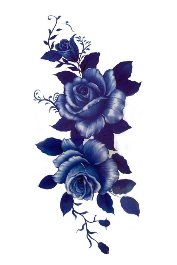 Caş Dekorasyon Gül Figürlü Geçici Dövme Tattoo - Image 1