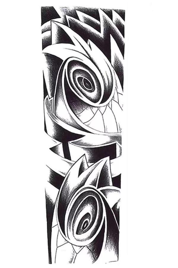Caş Dekorasyon Geçici Tribal Figürlü Dövme Tattoo - Image 1