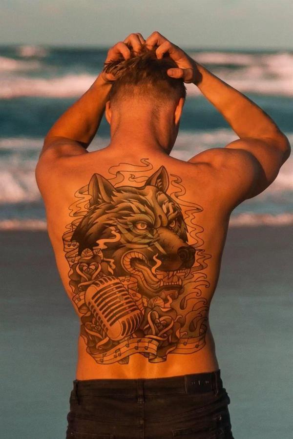 Caş Dekorasyon Kaplan Modelli Geçici Sırt Dövme Tattoo - Image 1
