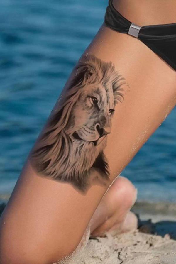 Caş Dekorasyon Aslan Figürlü Geçici Dövme Tattoo - Image 1