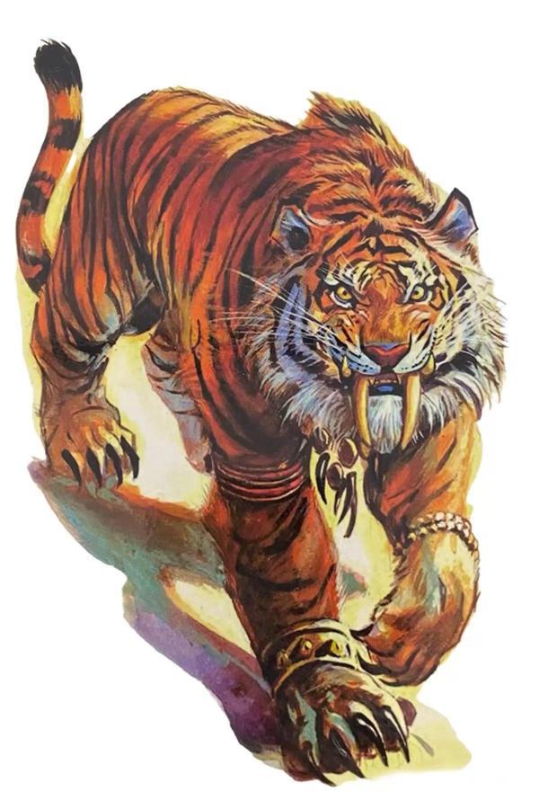Caş Dekorasyon Kaplan Figürlü Geçici Dövme Tatto - Image 1