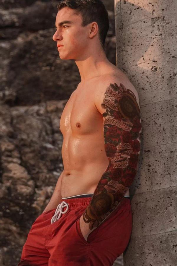 Caş Dekorasyon Geçici Gül Modelli Kol Dövme Tattoo - Image 1