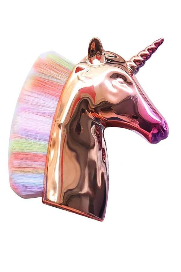 Caş Dekorasyon Altın Renk Unicorn Allık Fırçası Makyaj Fırçası - Image 1