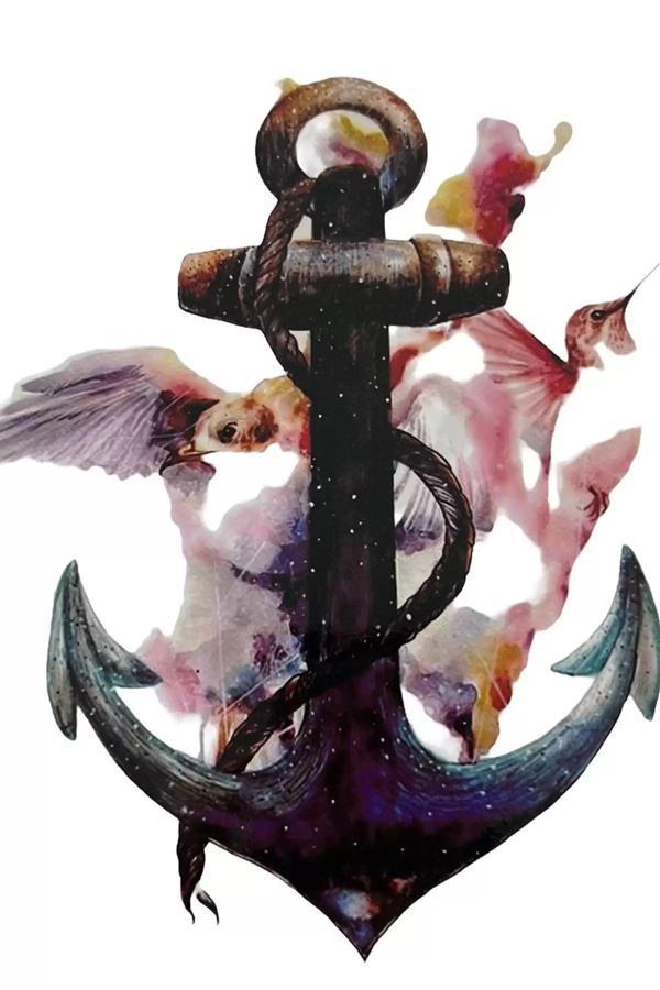 Caş Dekorasyon Karışık Renk Çapa Figürlü Dövme Tattoo - Image 1