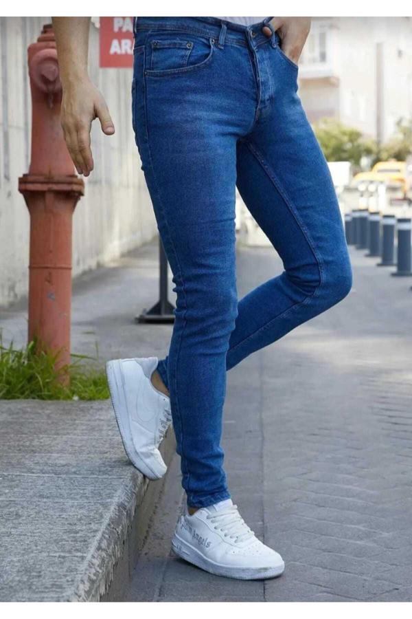 Viking's Line Erkek Mavi Slim Fit Jean Pantolon Erkek Kot Pnatolon - Image 1