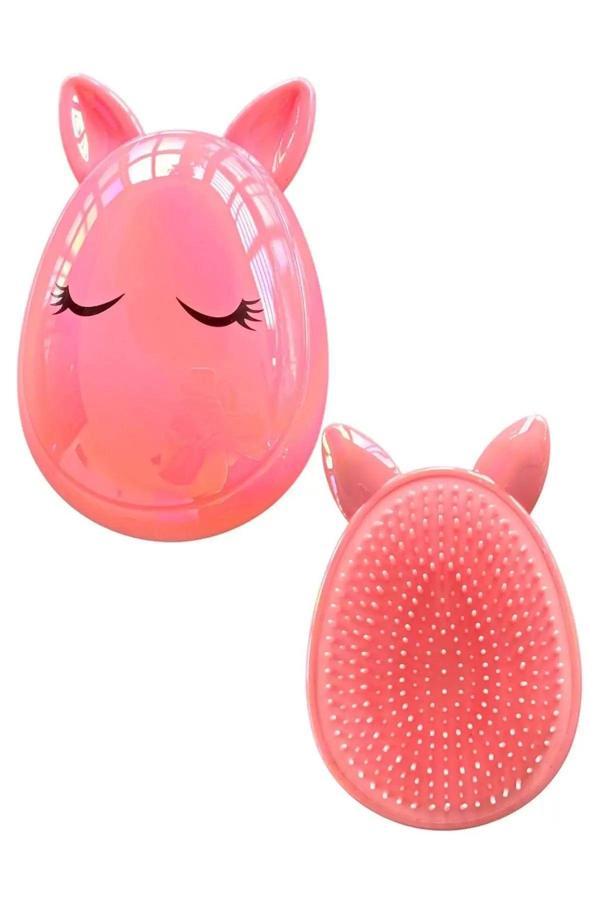 Caş Dekorasyon Pembe Renk Unicorn Figürlü Taşınabilir Saç Tarama Fırçası/ Tarak - Image 1
