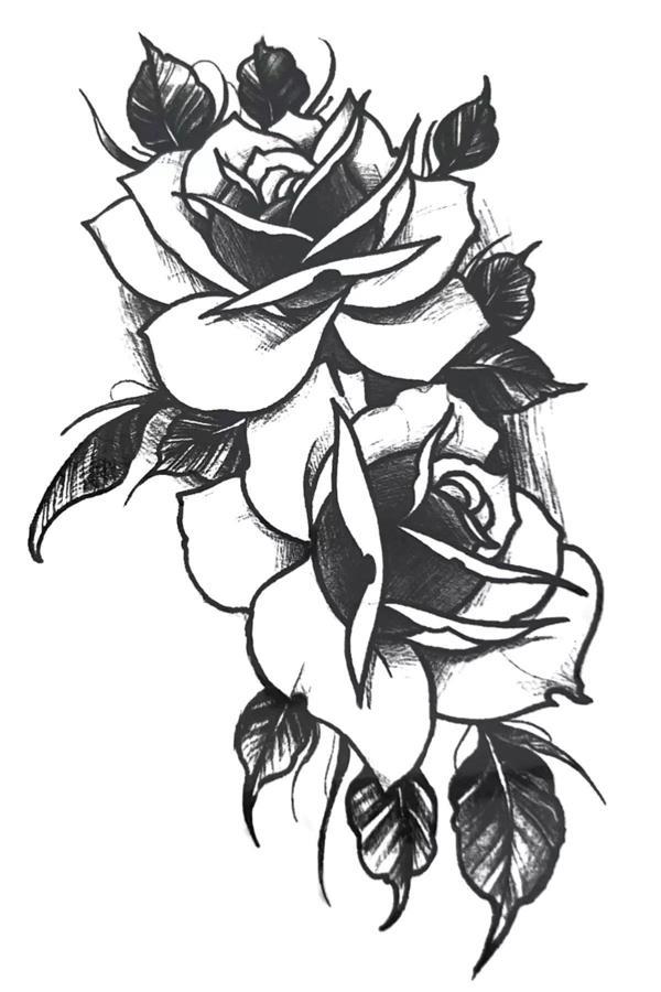 Caş Dekorasyon Gül Figürlü Geçici Mini Dövme Tattoo - Image 1
