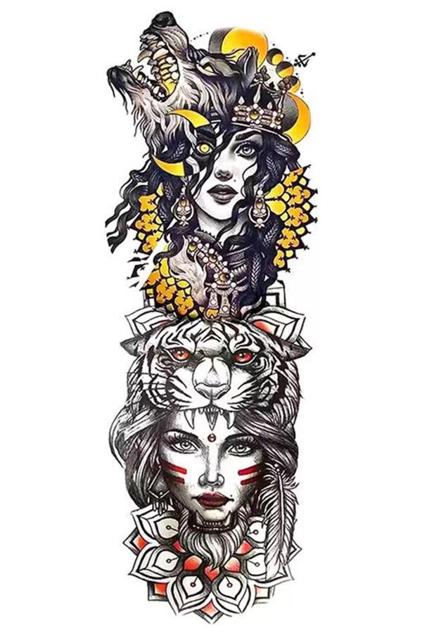 Caş Dekorasyon Geçici Kız Figürlü Dövme Tattoo - Image 1