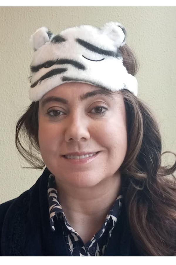 Caş Dekorasyon Zebra Desenli Kulak Detaylı Peluş Uyku Bandı - Image 1