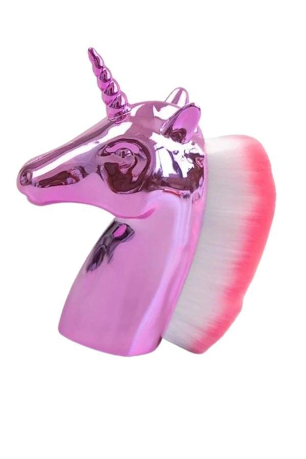 Caş Dekorasyon Pembe Renk Unicorn Allık Fırçası Makyaj Fırçası - Image 1